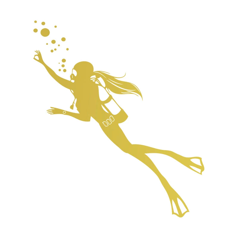 Girl Scuba Diver Wall Decal Which Can Be Combined With A Fire Extinguisher Office Creative Wall Sticker Car Laptop Cup