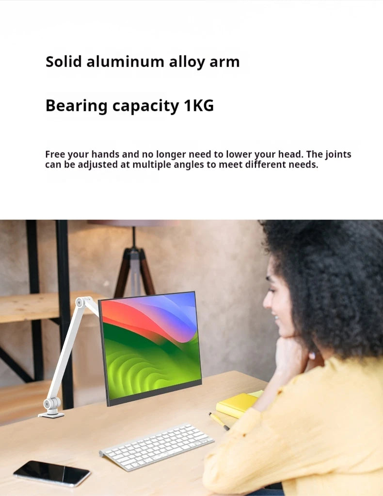 Portable Monitor Mount Stand Holder 75*75 VESA For 7-18 inch Screen 360 Degrees Rotate Height&Angle Adjustable