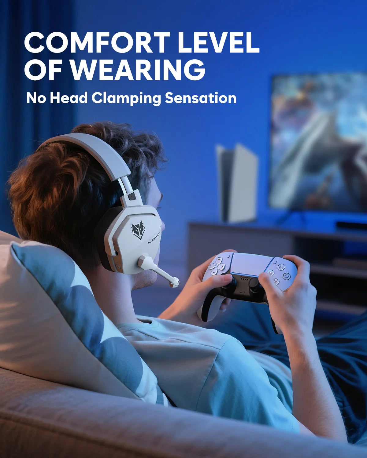 NUBWO G06 Dual Wireless Headsets Gamer with Microphone for PS5 PS4 PC Mobile Switch 2.4GHz Bluetooth 5.3 Gaming