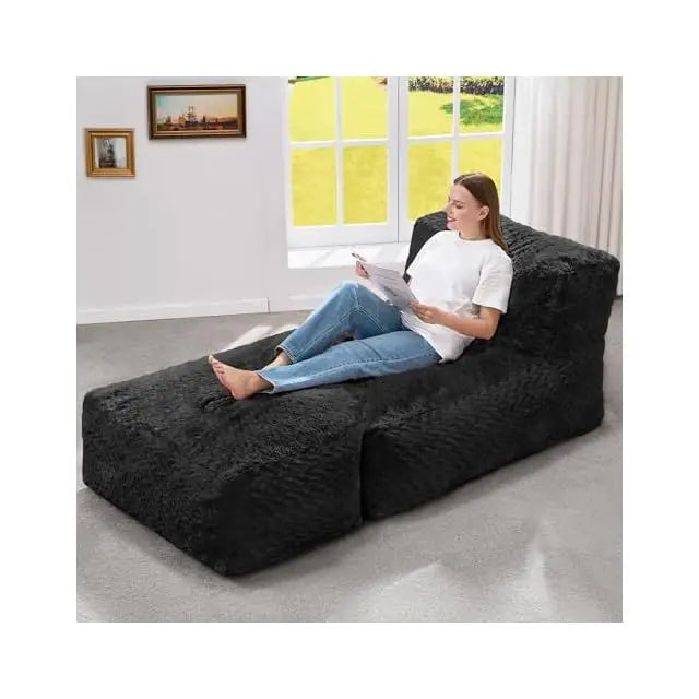 Big Bean Bag Lounger Chairs Large Beanbag Chair for Adults Bean Bag Sofa with Memory Foam Filled for Living Room