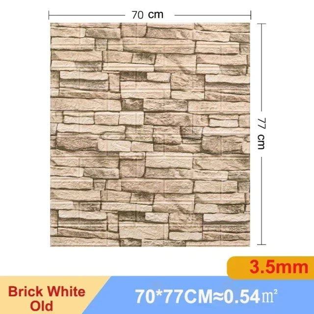 5/10pcs Foam 3D Wall Decor Sticker Waterproof Self-adhesive Brick Wallpaper DIY Living Room Wall Sticker Background