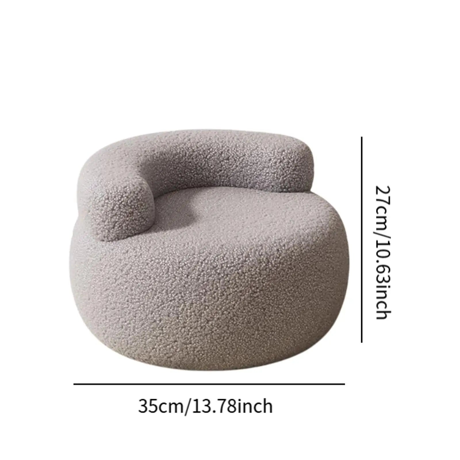 Footstool Furniture Portable Lazy Sofa Soft Small Stool Backrest Chair Round Stool Lamb Wool for Indoor Living Room