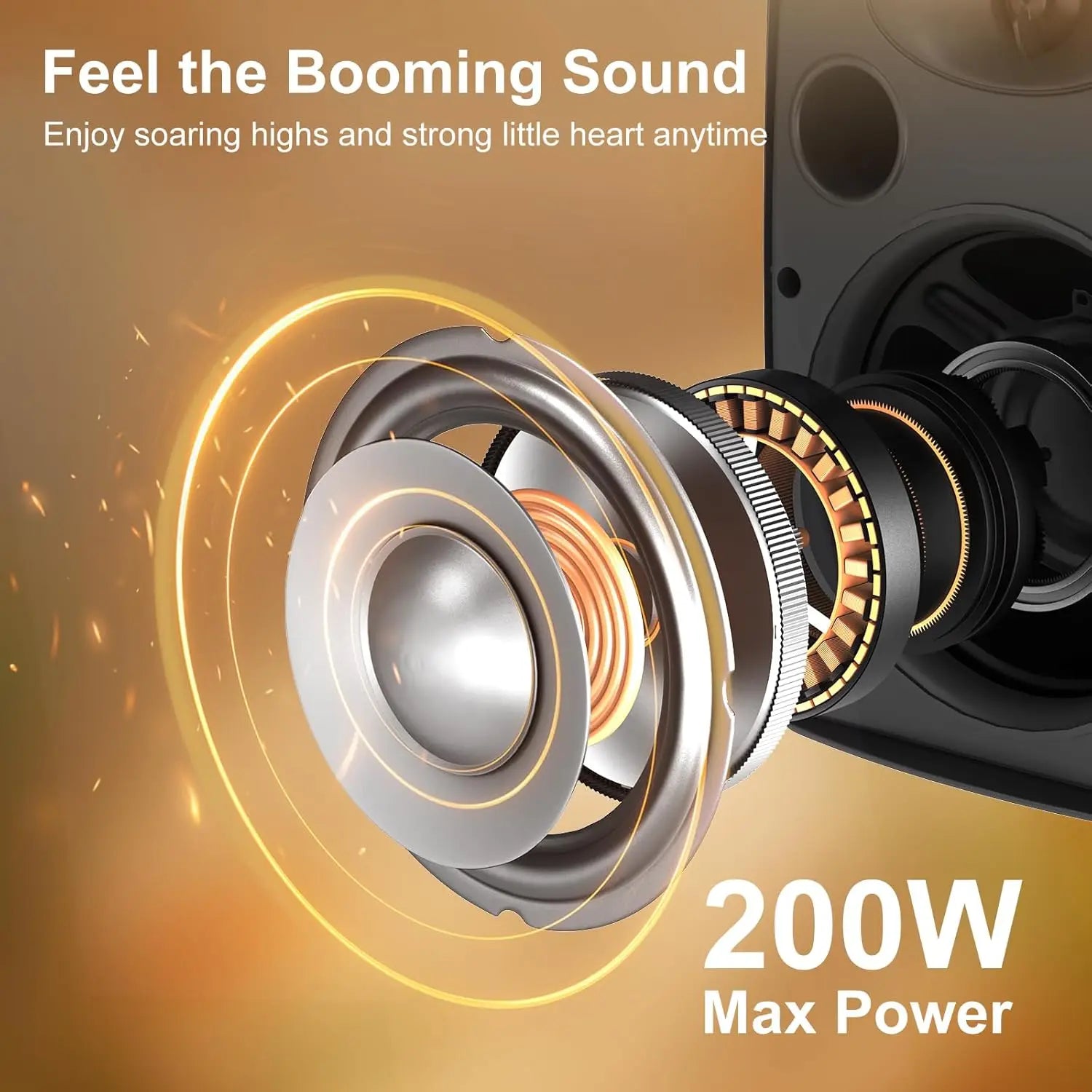 Herdio 6.5’’ 400W Indoor Outdoor Bluetooth Speakers Waterproof Wired With Powerful Bass 2 Way Wall Mount Speakers