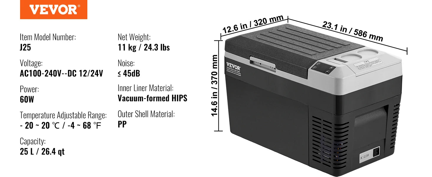 SucceBuy 8L to 75L Car Refrigerator Fridge Portable Icebox Single&Dual Zone w/Blue Tooth Temp Adjustable for Outdoor