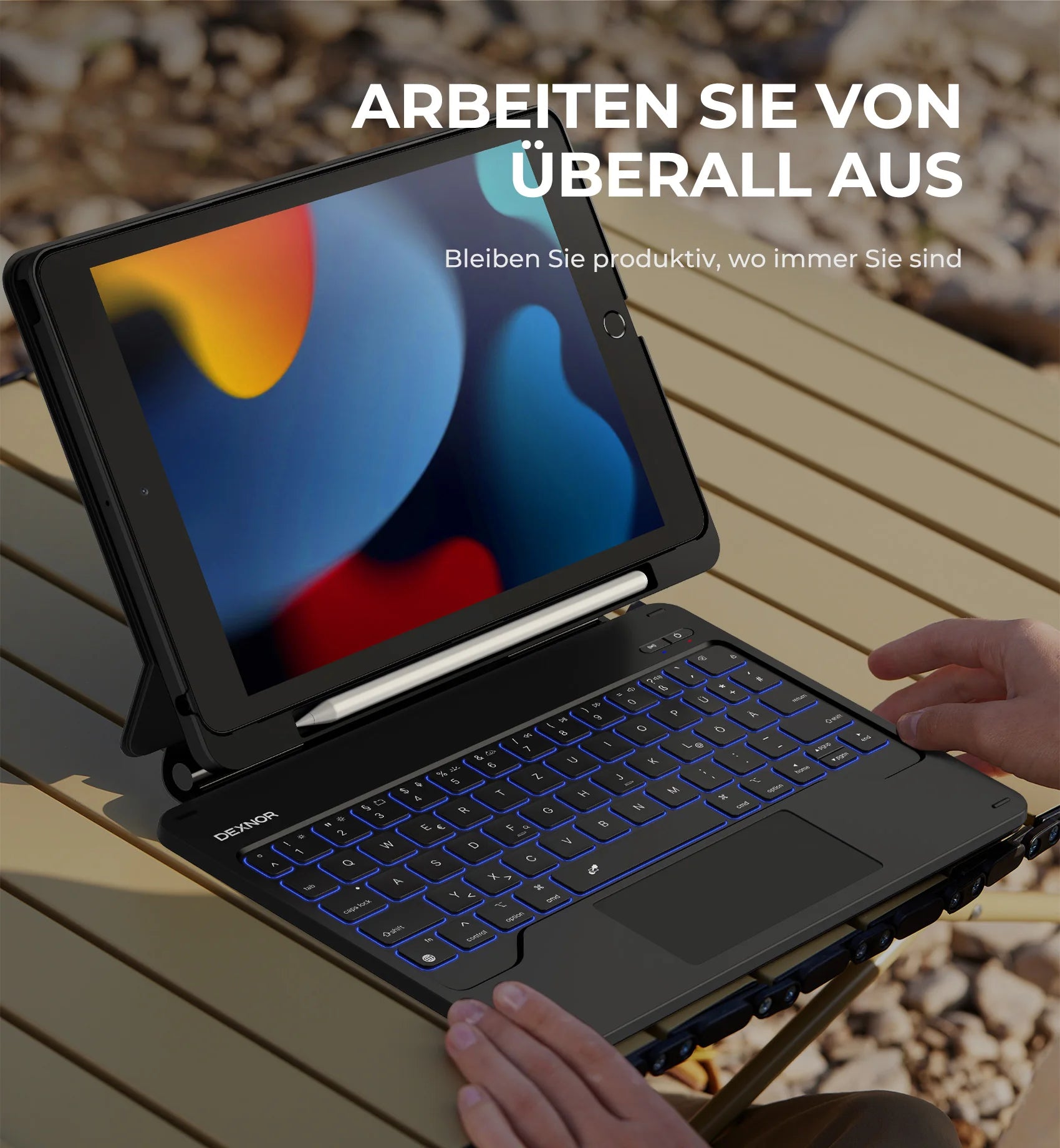 DEXNOR Magnetic Keyboard Case For iPad 7th 8th 9th Generation 10.2 inch Floating Cantilever Stand Wireless Bluetooth