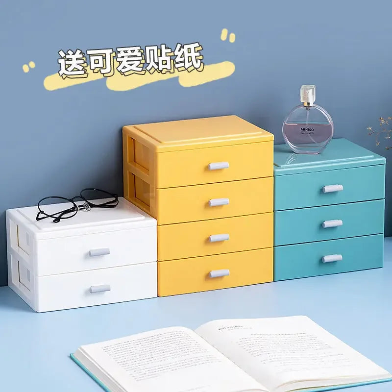 2/3/4 Layers Desktop Organizer Drawer Makeup Storage Box Jewelry Container Large Capacity Mask Office Storage Medicine