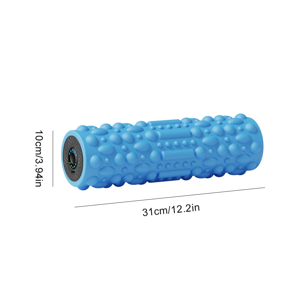 Electric Vibrating Foam Roller Yoga Column Rechargeable Exercise Roller 5 Modes Muscle Roller for Yoga Pilates - Blue