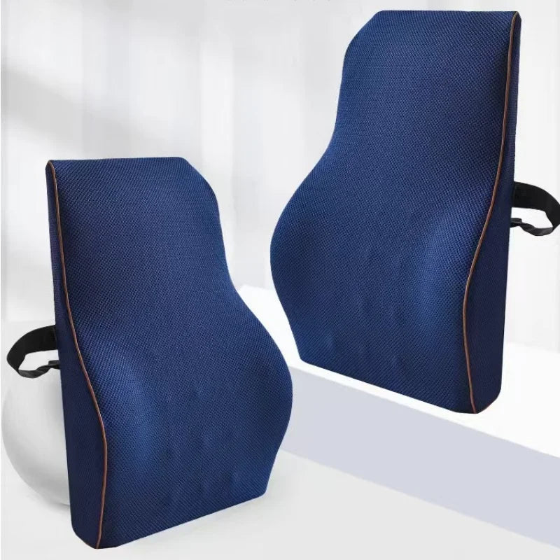 44*37*12cm Chair Backrest Memory Foam Back Pillow Ergonomic Waist Support Lumbar Protection Pillows Removable Cover