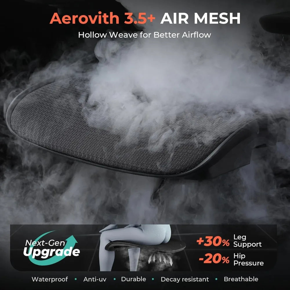 Ergonomic Mesh Office Chair Adjustable Lumbar High Back Desk Chair 400lbs 4D Flip-up Arms 3-Level Tilt Backrest 3D