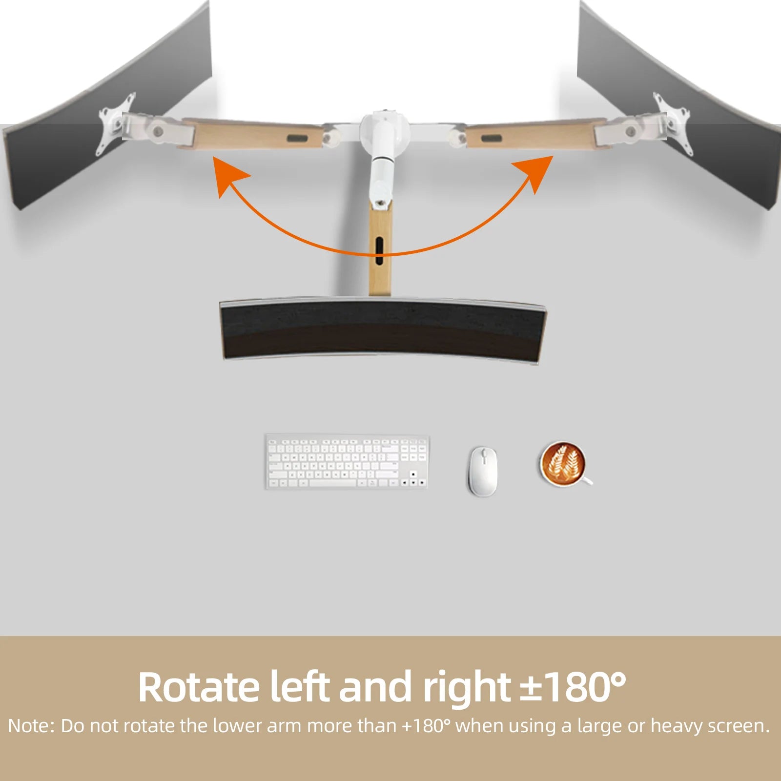 HILLPORT Desktop White Monitor Arm Holder 17-34’’ Gas Spring Full Motion Mount Soport LCD LED TV Mount Stand PC Support