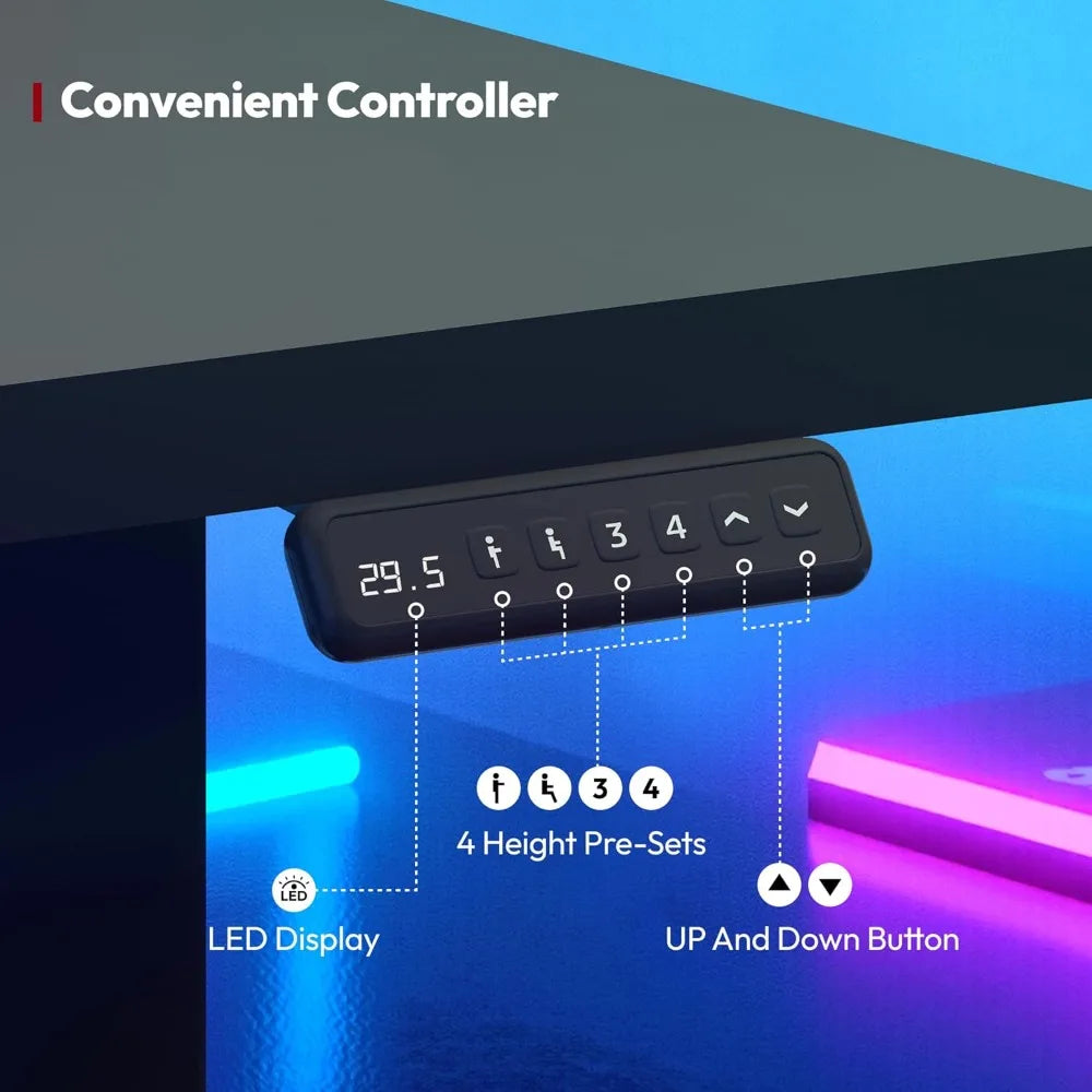 L Shaped Standing Desk Adjustable Height Electric Corner Standing Desk,71 x 63 inch Sit Stand Computer Table