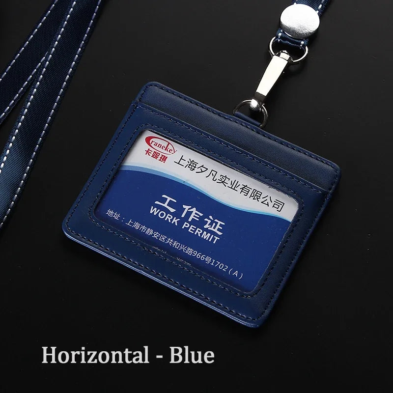 NEW ID Holders Bank Credit Card Holder Unisex Genuine Leather Card Case Business Working Id Badge Name Tag Covers