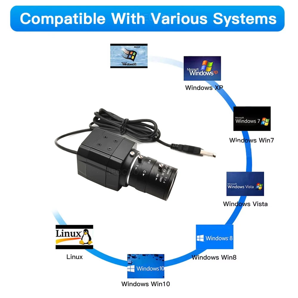 Webcam 4K Streaming Web Camera 2K 30FPS USB Camera With CS 5-50mm Varifocal Lens For Teams/OBS/PC/Mac/Laptop Support