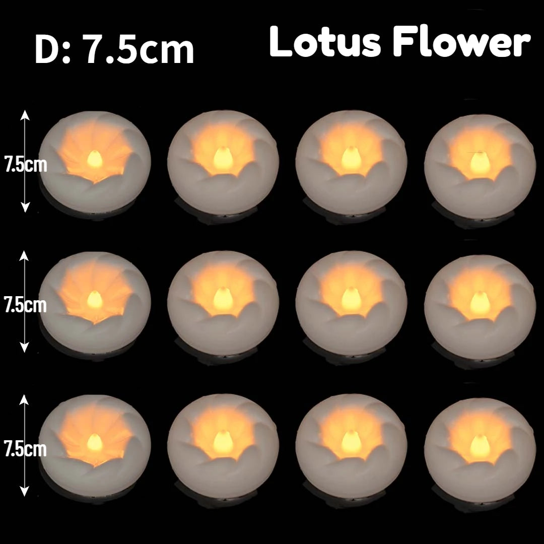 12-100PCS Flameless Floating Candles for Centerpieces Wedding LED Tealight 5.5/7.5CM Battery Operate Float Candle Pool