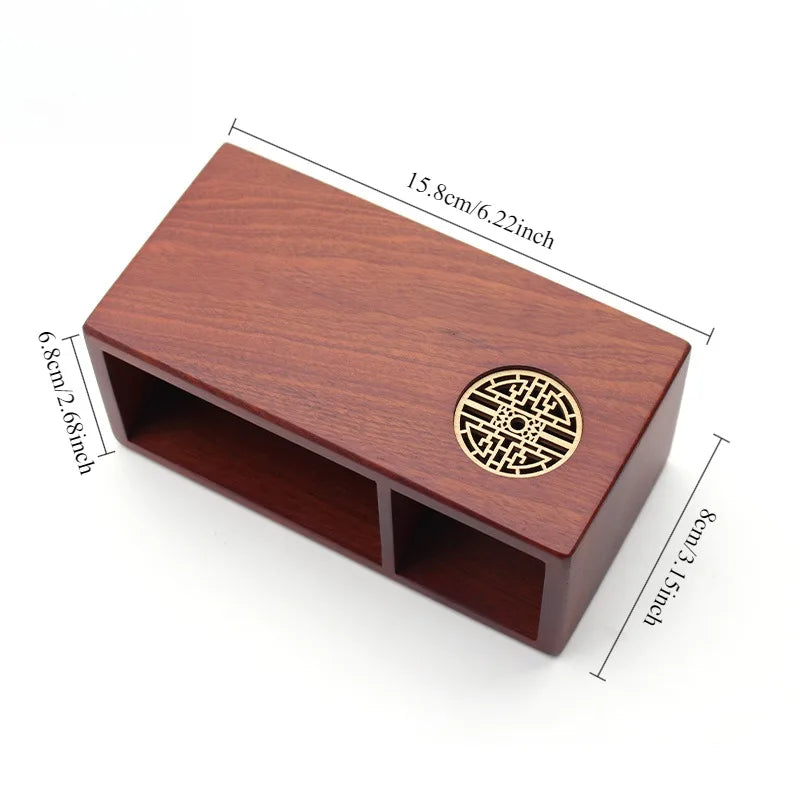 Graduation Gift Wooden Pen Holder Chinese Style Hand Carved Desk Organizer Natural Wood Stationery Storage
