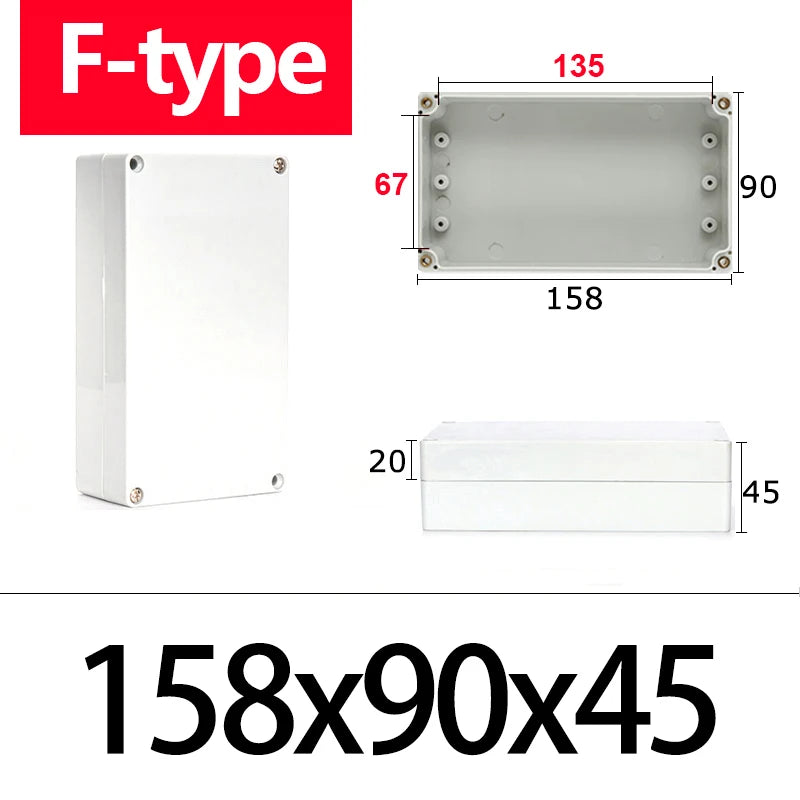 F-type ABS new material Ip67 waterproof junction box Plastic housing Ip67 Outdoor electronic safe monitor power button