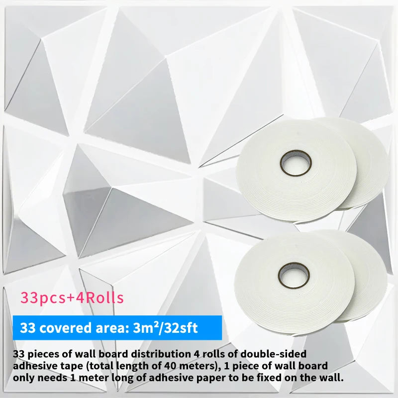 3D Wall Panels 30x30cm Indoor Wall Decoration for Living Room Bedroom Hotel Office Mural Tile-Panel-Mold 3D Wall