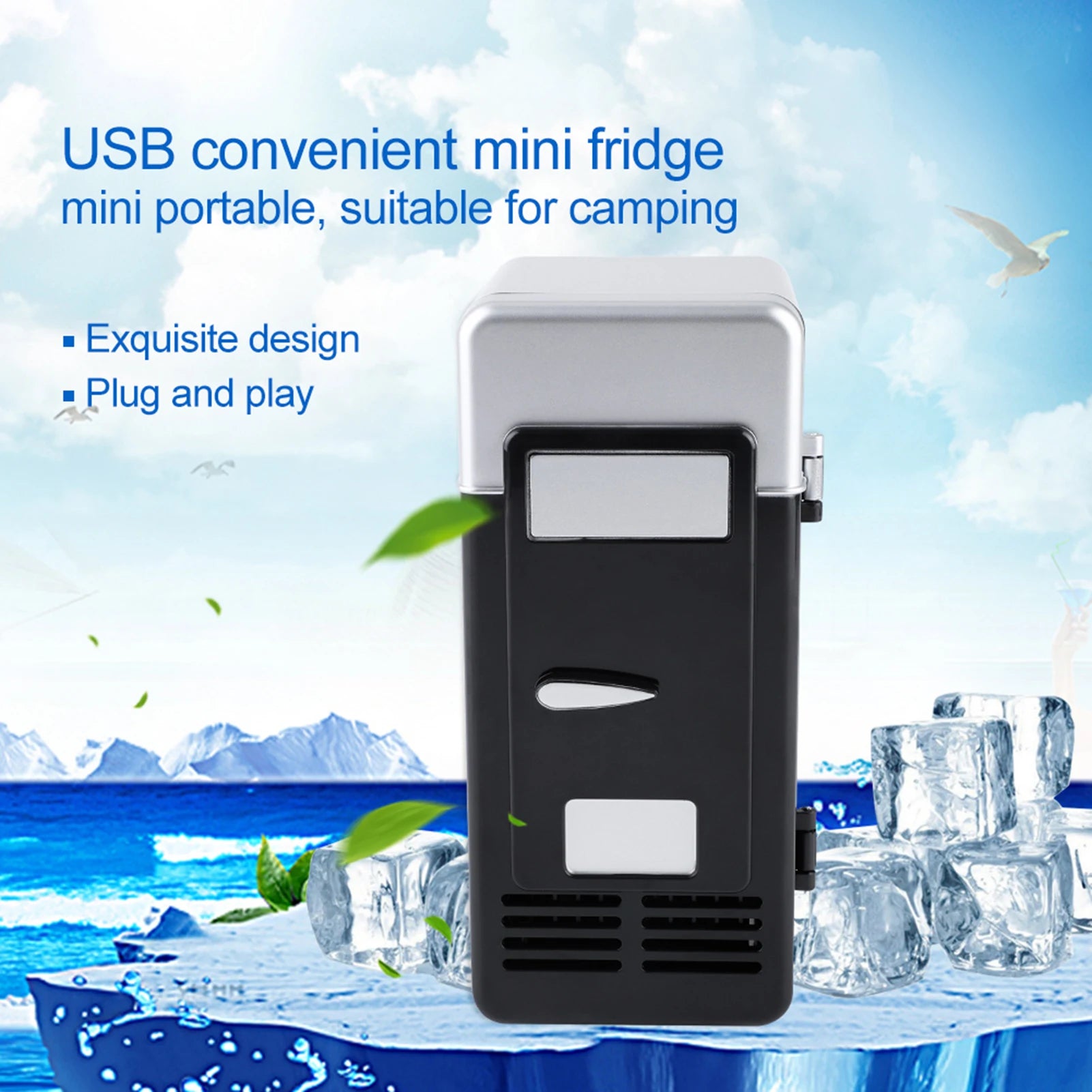 Mini Fridge Cool Quickly Beverage Fridge Usb Interface Cooler & Warmer 5 Minutes Refrigerator Temperature for Cola Cans