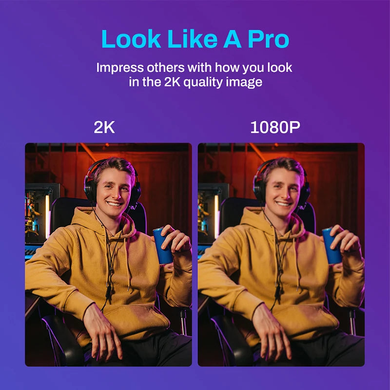 Webcam 2K Web Camera 1080P 60FPS Streaming Camera Autofocus EMEET C960 2K USB WebCam With Microphones for YouTube