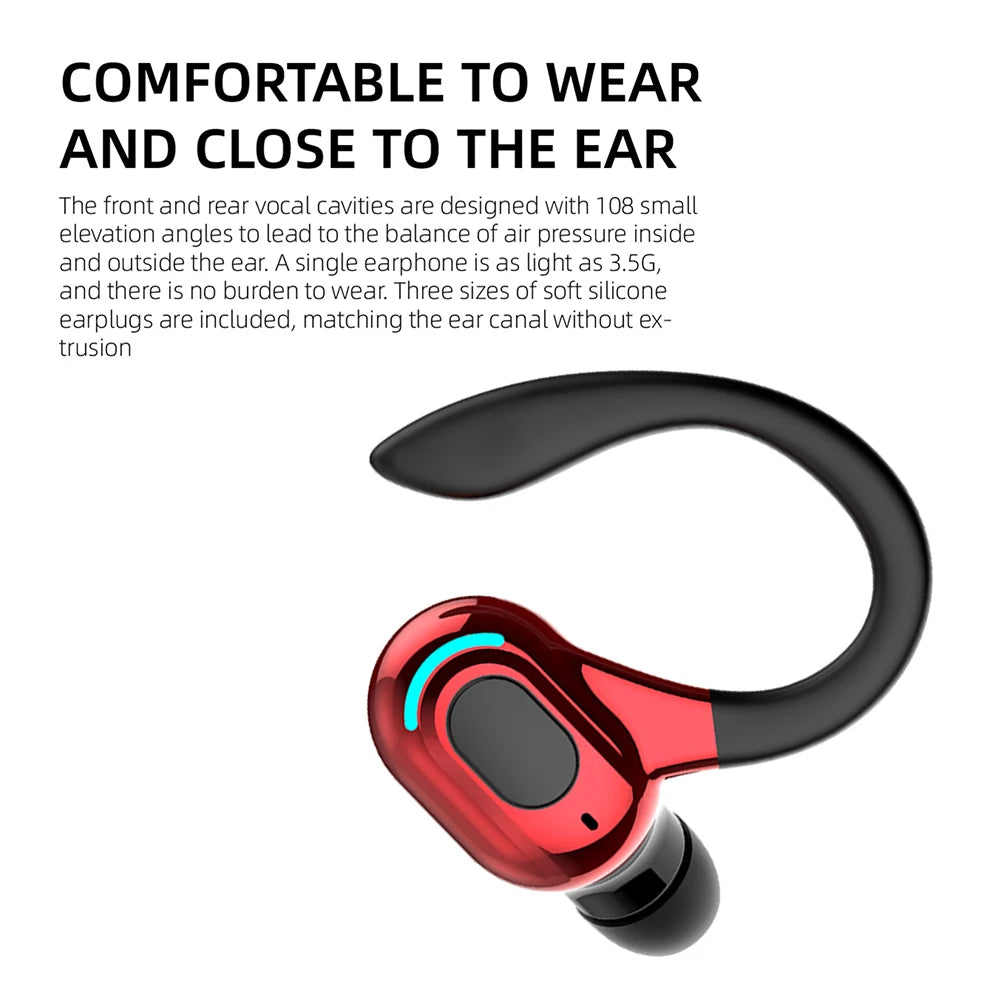 M-F8 Waterproof Bluetooth 5.2 Single Ear Wireless Earbuds with Noise Cancellation and 10 Hours Battery Life
