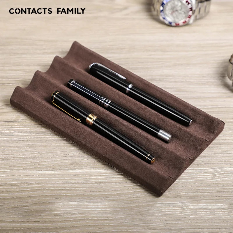 Handmade 1/2/3 Size for Pen Desktop Creative Pen Display Rack Leather Pen Holder Kawaii Desk Pencil Organizer Office