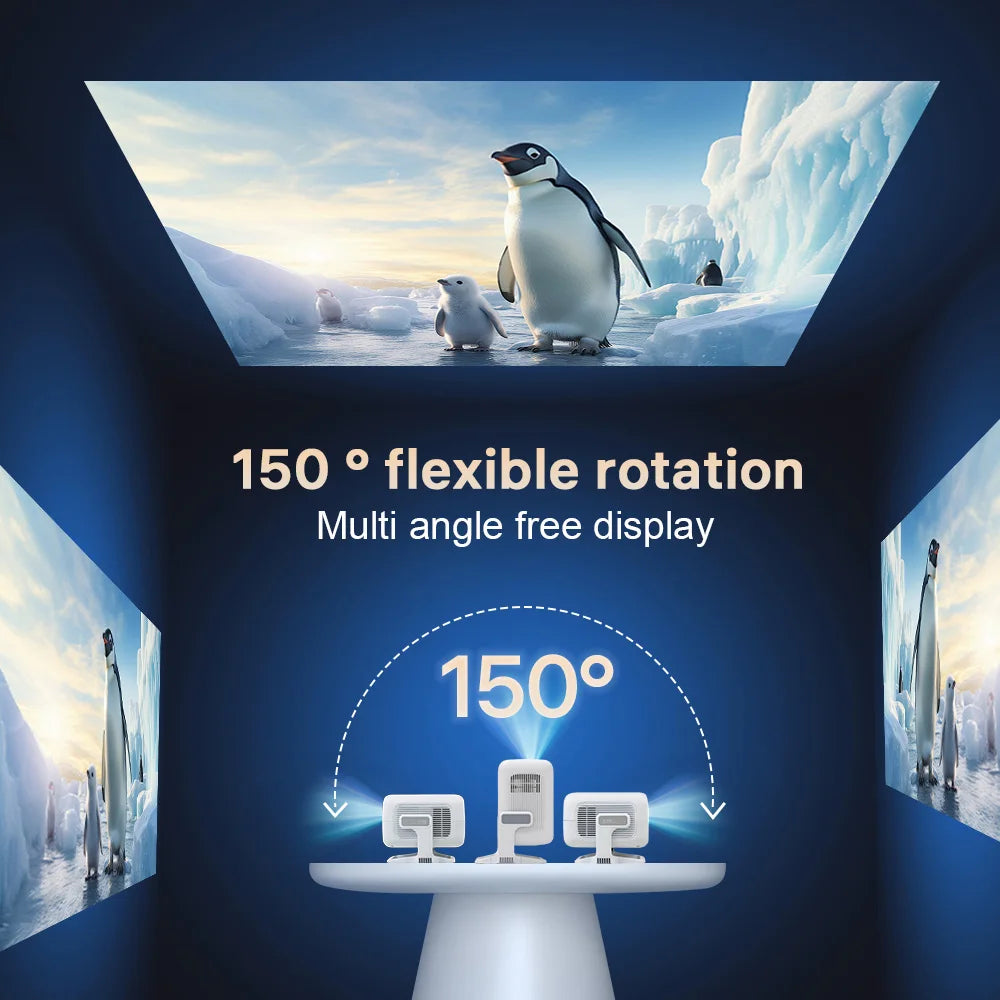 LYNCAST X3 portable mini Projector 1080P Bluetooth5.0 Supports 4K video with 180 degree rotation