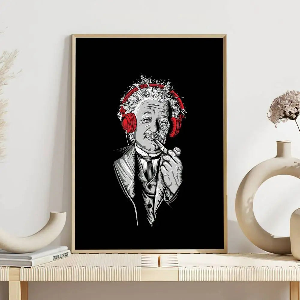 Theoretical Physicist E-Einstein Poster Self Adhesive Painting Living Room Office Decoration Bedroom Home Wall Sticker