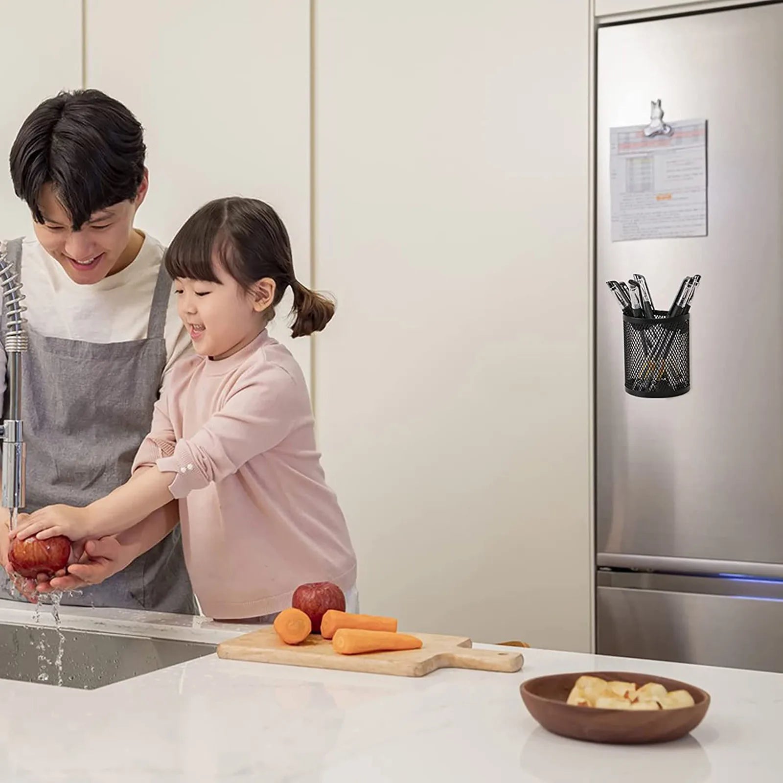 2/4/6 Pcs Magnetic Pencil Holder Black Semicircle Metal Mesh Locker Organizer Suitable For School Work Home Desktop