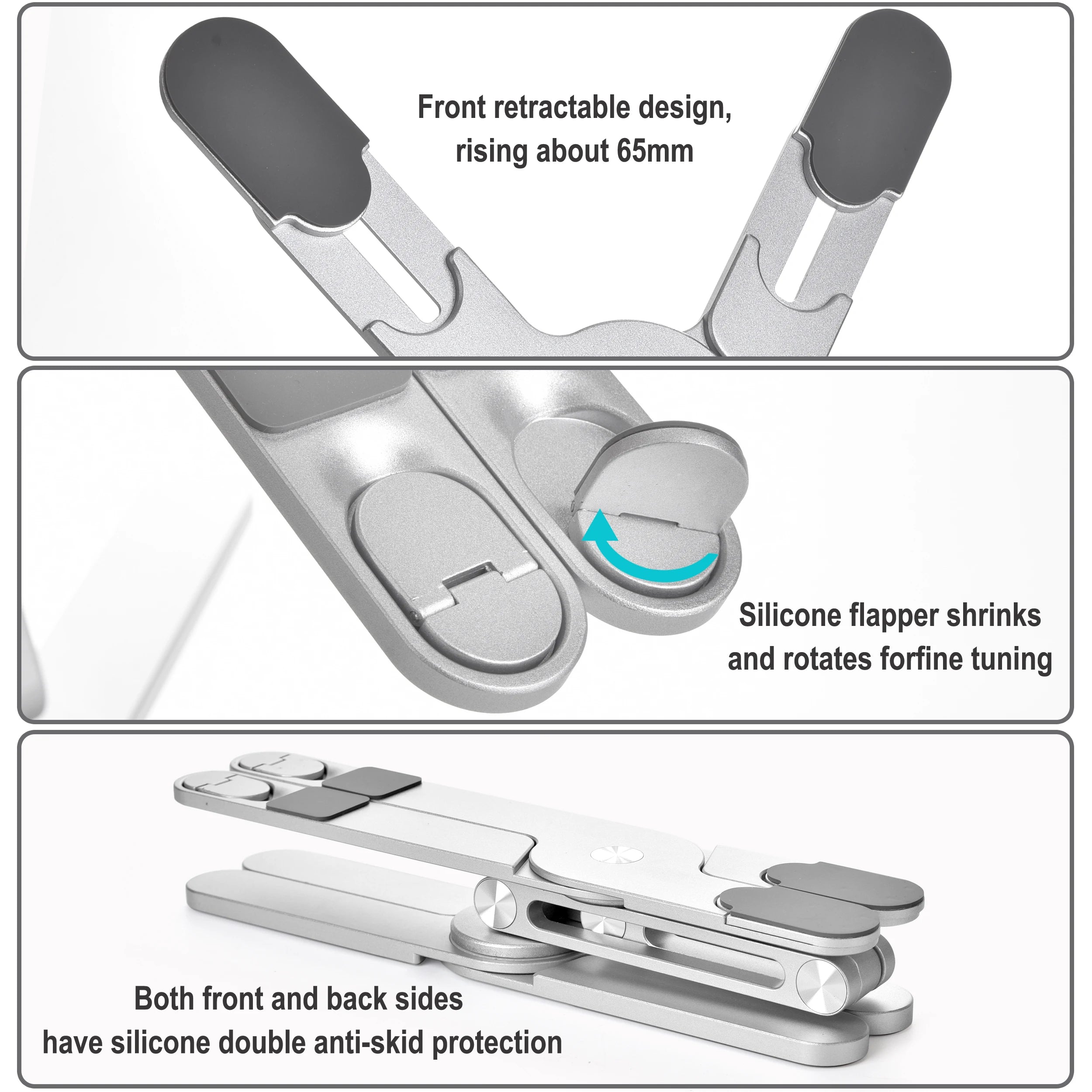 Foldable Laptop Stand 360°Rotation Notebook Table Adjustable Aluminum Alloy Holder Portable X Type Bracket for 10-17