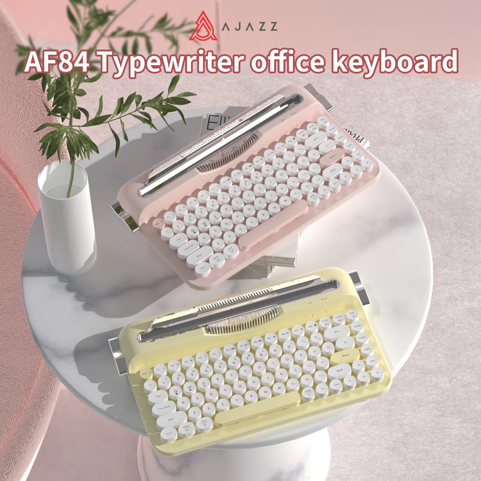 AJAZZ AF84 Multl-Device Keyboard Dual Mode 2.4G/Bluetooth5.0 With Card Slot Bracket Position Typewriter Office Membrane