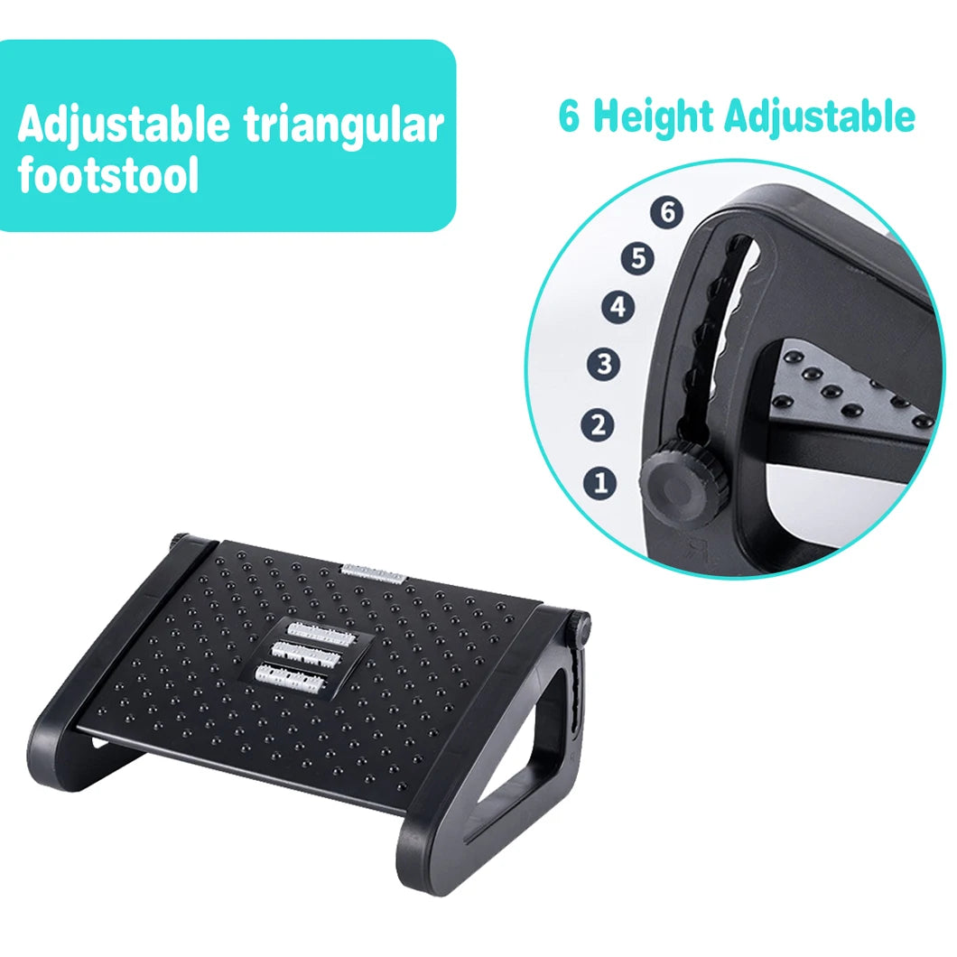 1pc Foot Rest Adjustable Foot Rest for Under Desk at Work Ergonomic Foots Stool for Under Office Desks - Black