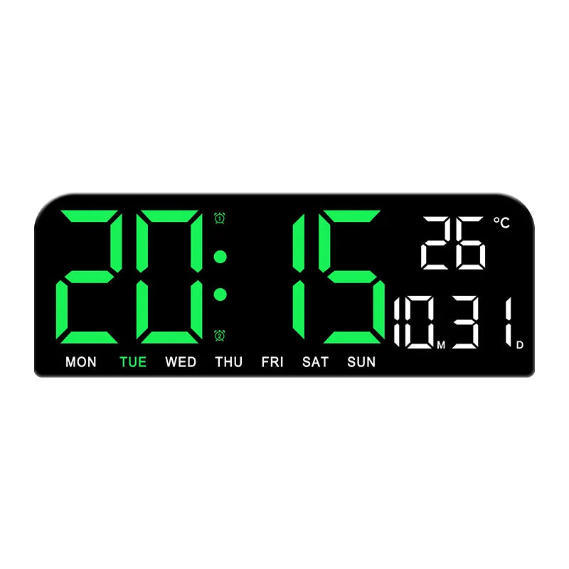 Large LED Digital Wall Clock Temperature Date Week Display Countdown Table Clock Brightness Adjustment Two Alarm 12/24h