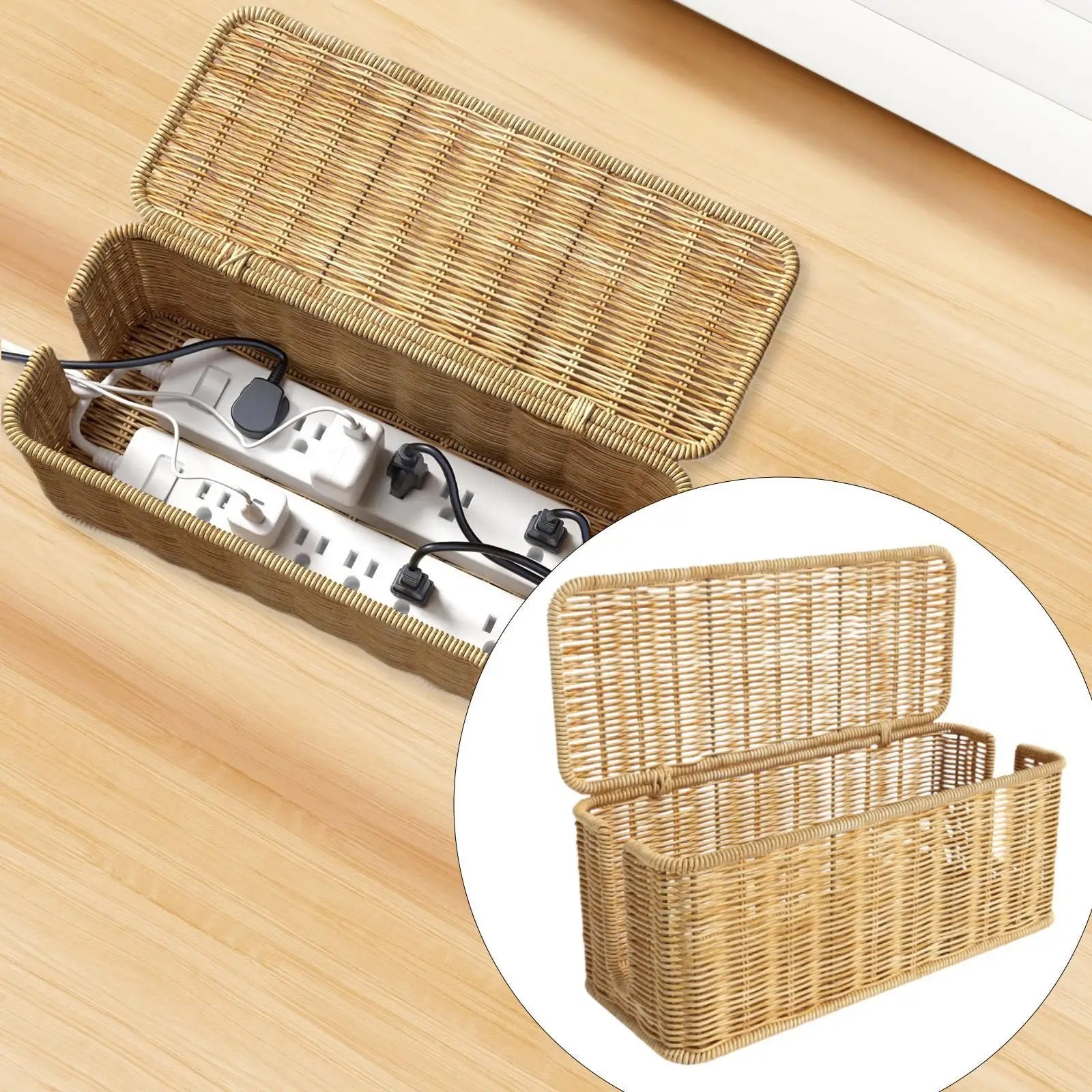 Cable Management Box Cable Organizer 2 Open Slots Dustproof Breathable Box