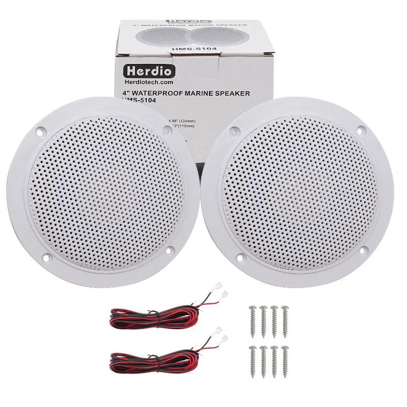 Herdio 4 Inch 160W Home In-Wall Ceiling Waterproof Speaker Surround Sound Speaker for Kitchen Bathroom Yacht Outdoor