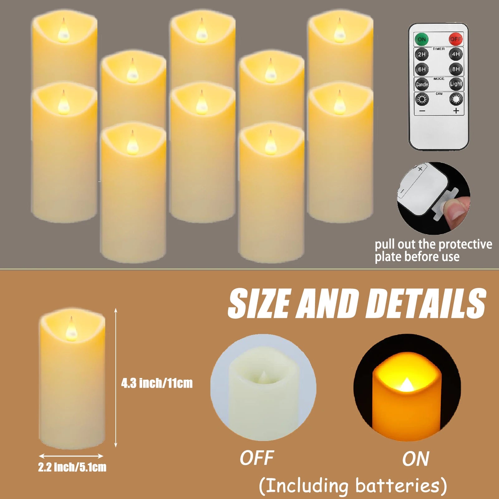 10-240Pcs LED Flickering Candles Wedding Flameless Candle Battery Operated Candles with Remote Control Flickering