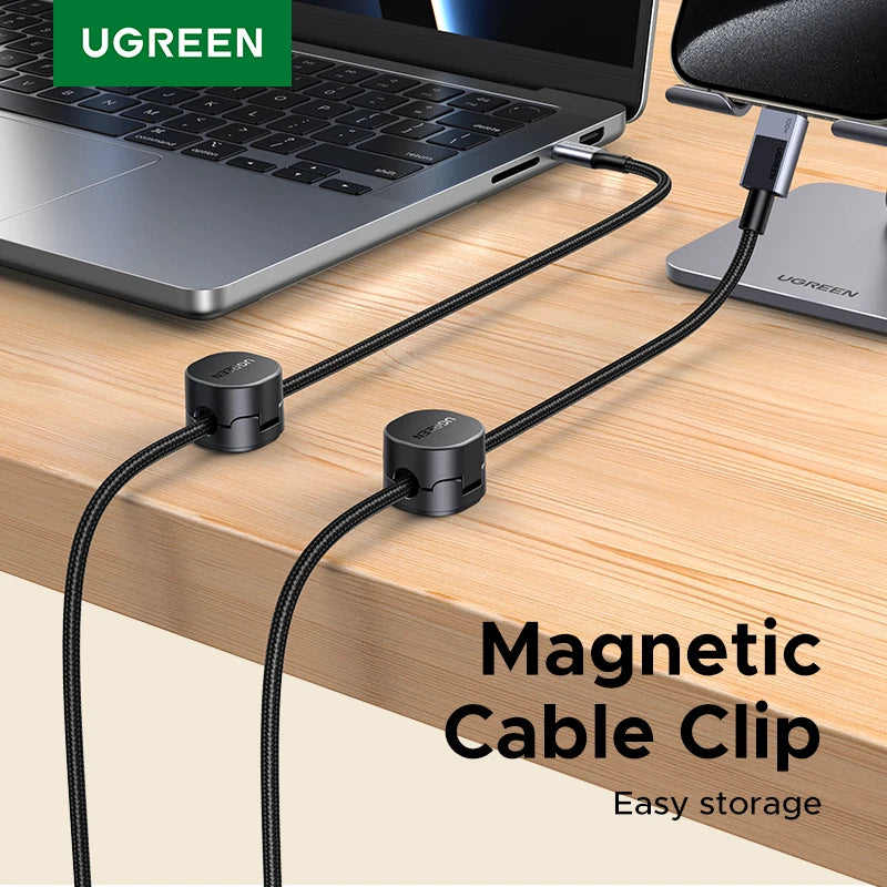 UGREEN Magnetic Cable Organizer Clips for Desk USB Charging Cord Management Holder Wire Ties for Earphone Cable