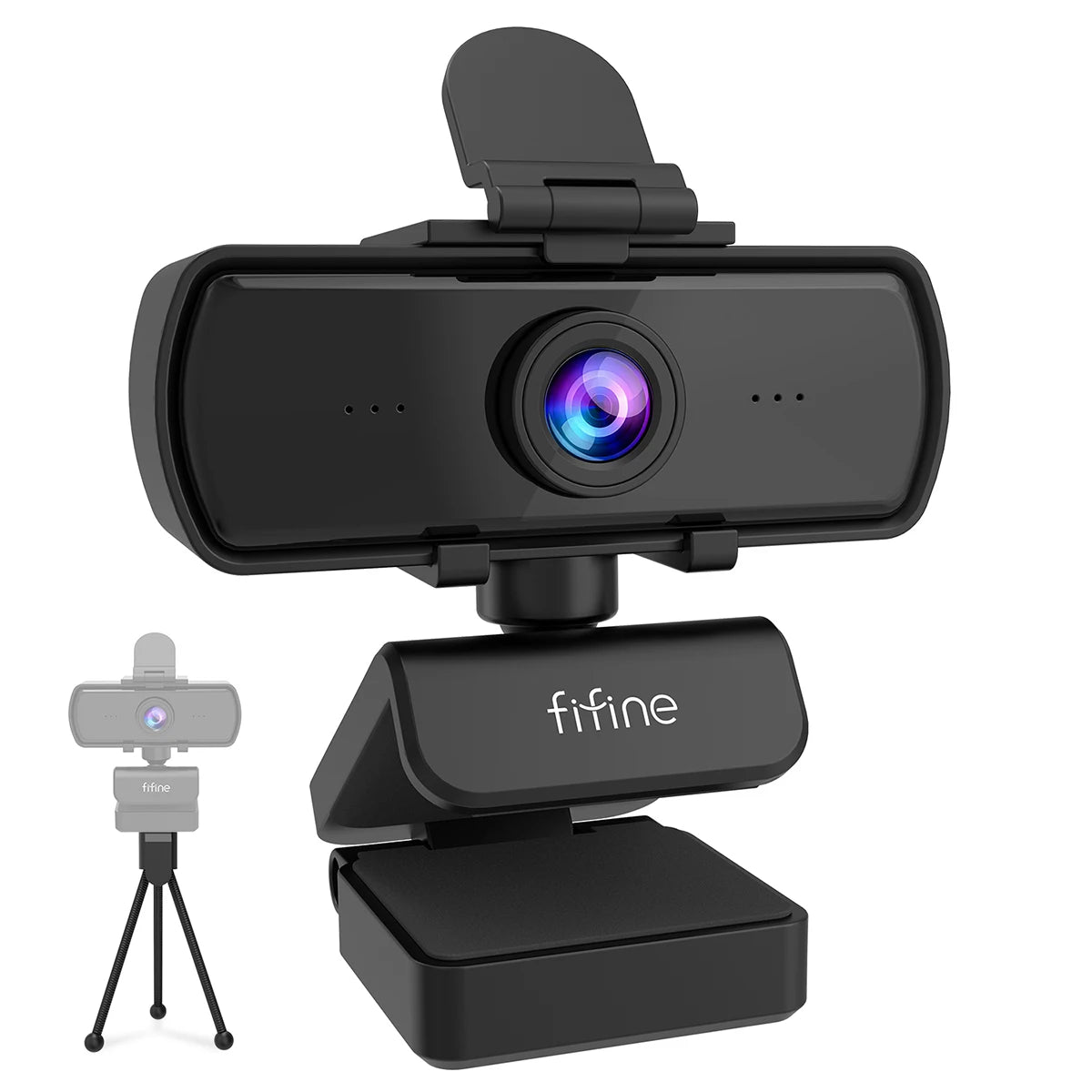 FIFINE 1440p Full HD PC Webcam with Microphone tripod for USB Desktop & Laptop,Live Streaming Webcam for Video