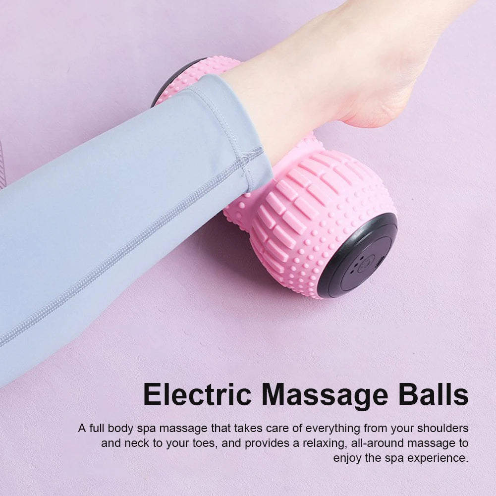 Electric Peanut Ball Ergonomic Massage Ball Rechargeable Vibrating Roller 3 Speed for Myofascial Release & Muscle