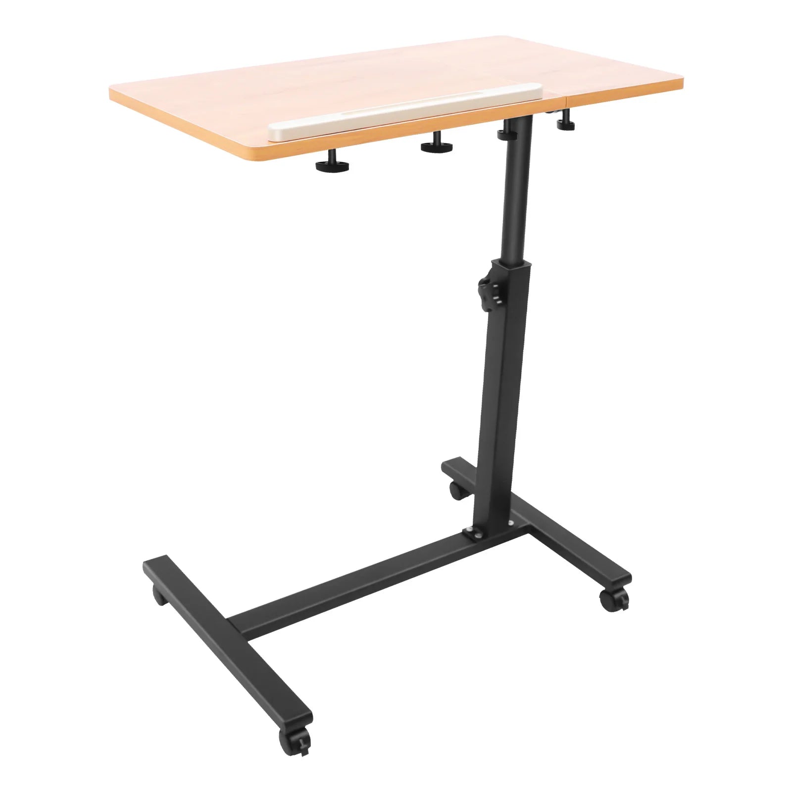 Computer Standing Desk Height Adjustable Desk with 4 Wheels 360° Rotation Mobile Rolling Desk Overbed Table for Living