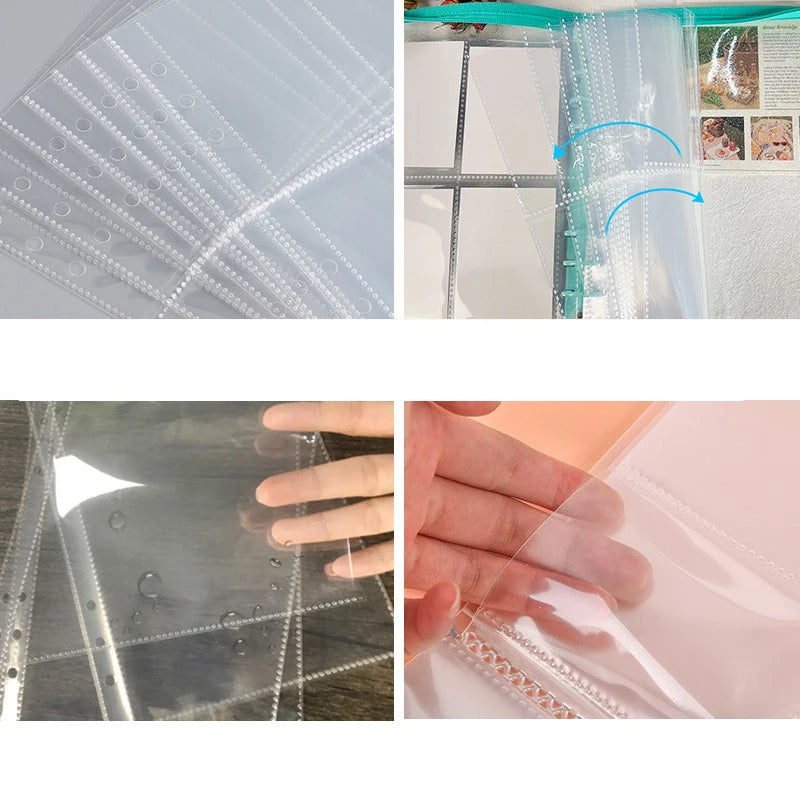 A4 A5 Loose-leaf PP Transparent Inner Leaf File Bag Test Paper Photo Card Storage Book Paper Organizer File Folder Set