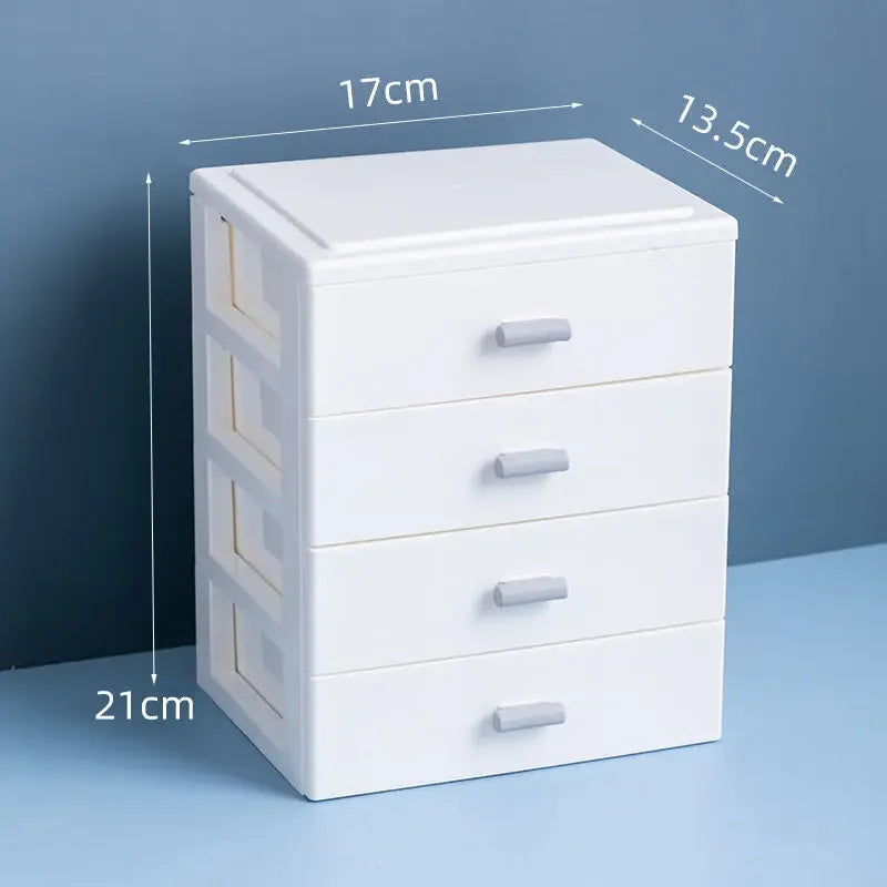 2/3/4 Layers Desktop Organizer Drawer Makeup Storage Box Jewelry Container Large Capacity Mask Office Storage Medicine