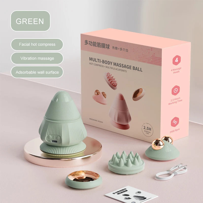 Electric Vibrating Massage Ball Myofascial Release Tool With Suction Cup Fitness Muscle Relaxation Deep Tissue