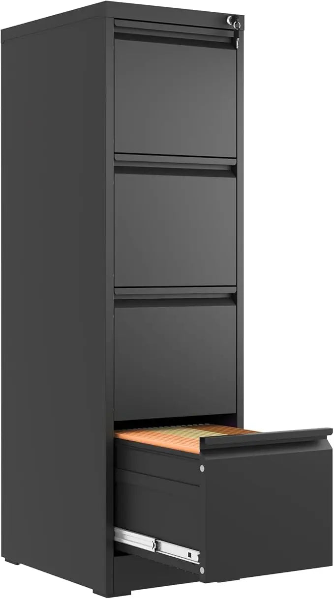 4 Drawer File Cabinet with Lock,Metal Vertical Filing Cabinets for Home Office,Heavy Duty Document Storage w/Universal
