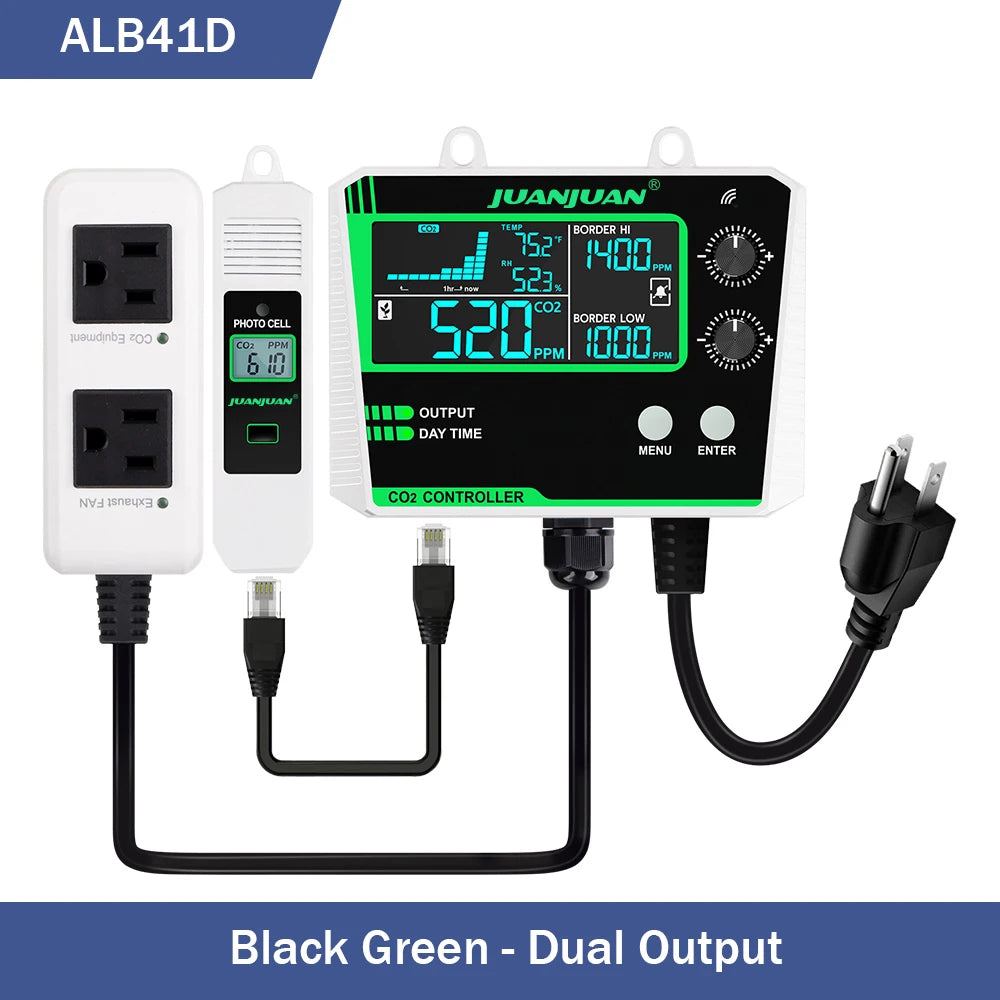 0~5000ppm CO2 Controller LCD Display Air Quality Monitor CO2 Concentration Control Carbon Dioxide Regulator for Plant