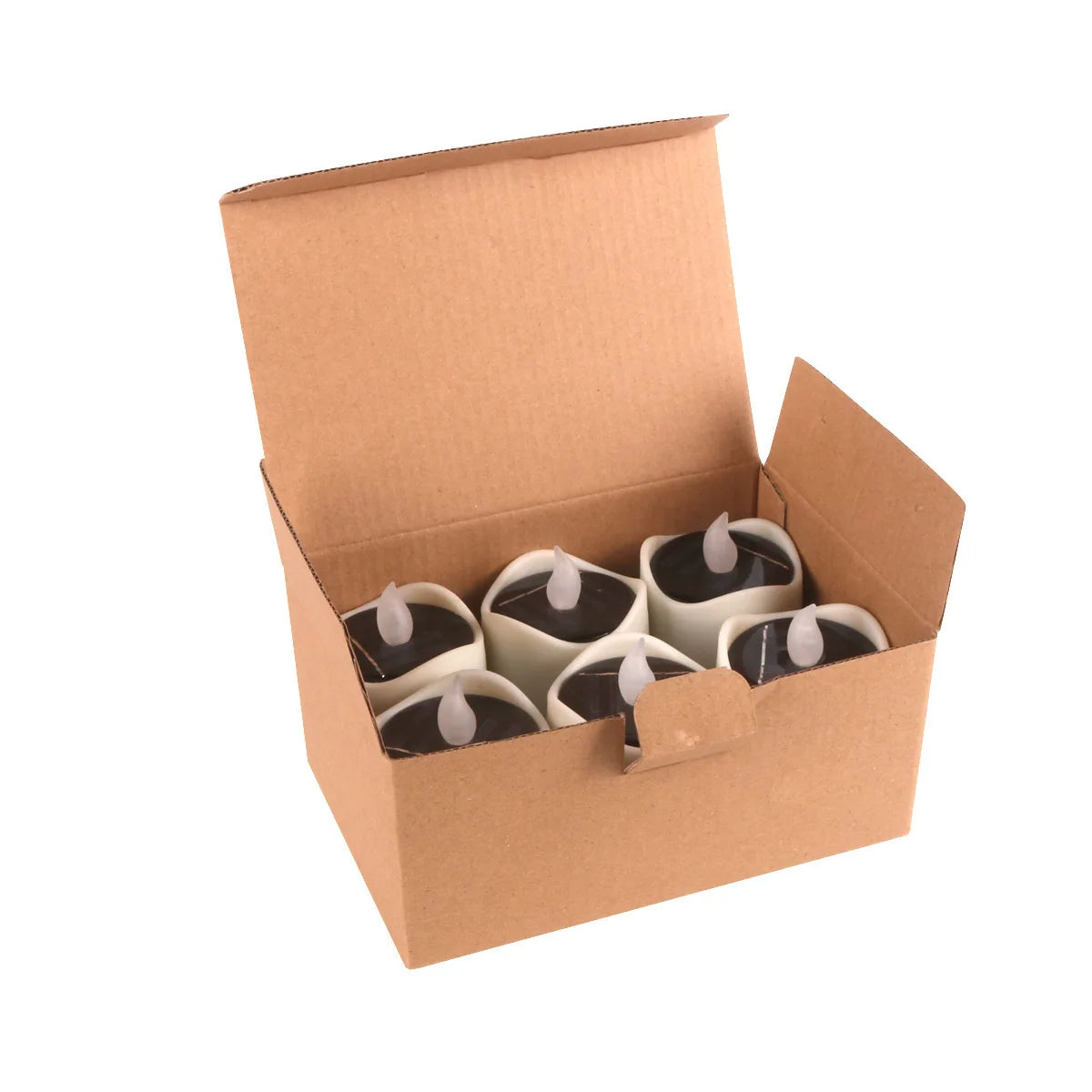 6Pcs Solar Powered LED Candle Light Yellow Outdoor Waterproof Flicker Tea Lamp for Festival Wedding Party Romantic