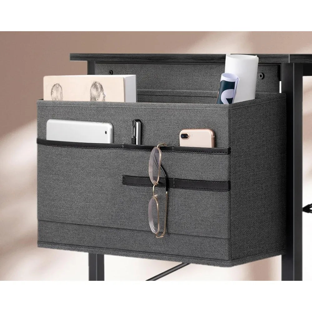 Small Desk with Power Outlets and USB Port Computer Desk for Home Office Gaming Simple Modern Style Writing Desks