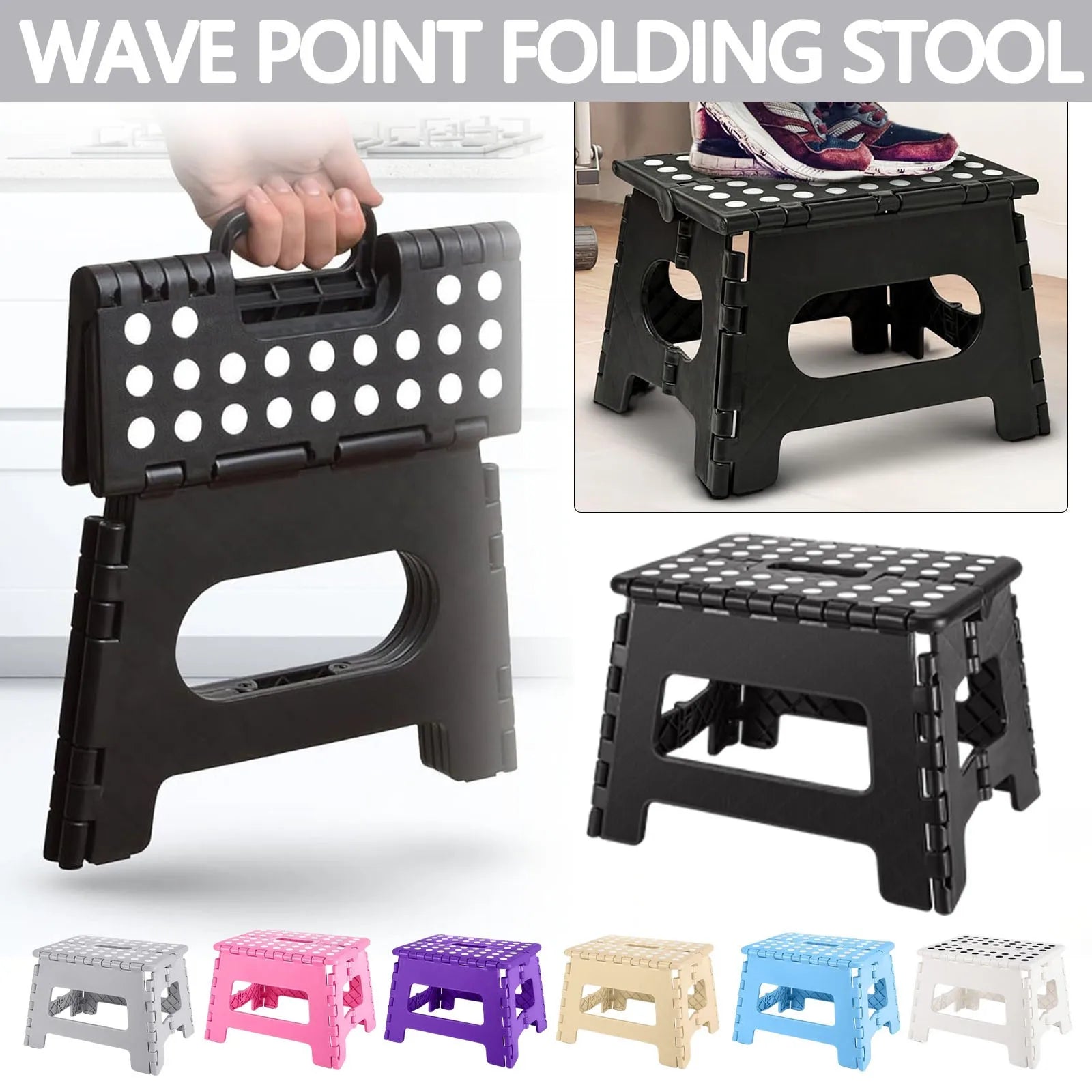 Folding Step Stool Bathroom Stool Non-slip Design Compact Foldable Step Stool For Bathroom Bedroom Kitchen Outdoor