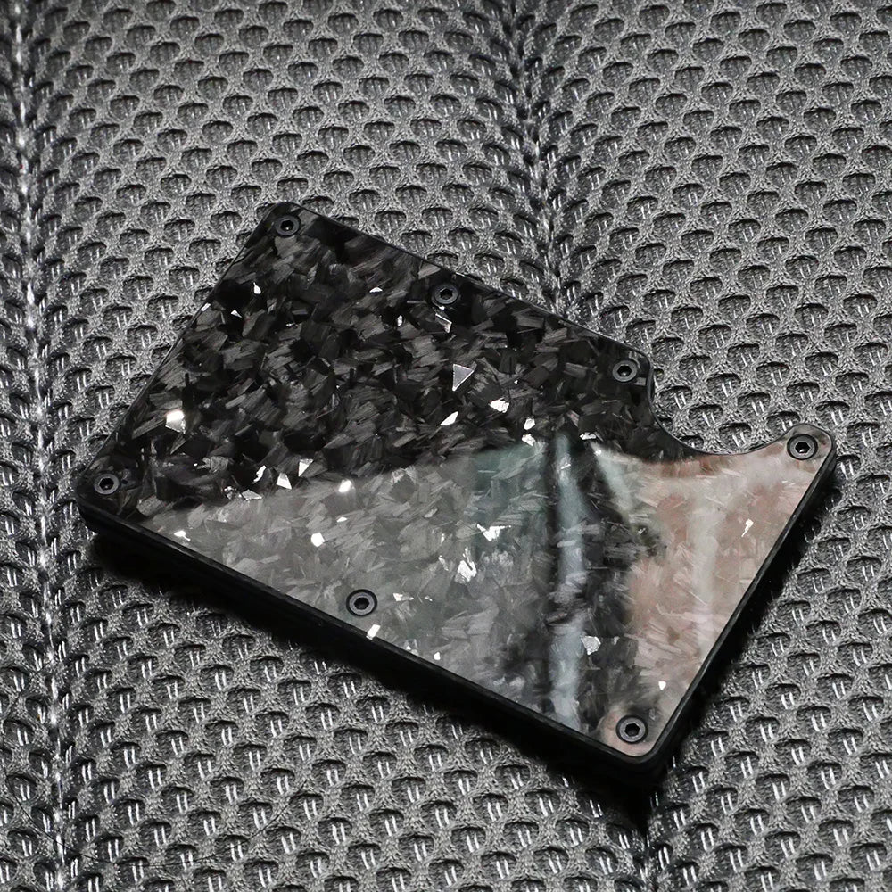 Bright/Matte Forged Carbon Fiber Minimalist Slim Wallet for Men RFID Cashback Credit Card Holder Luxury Metal Case