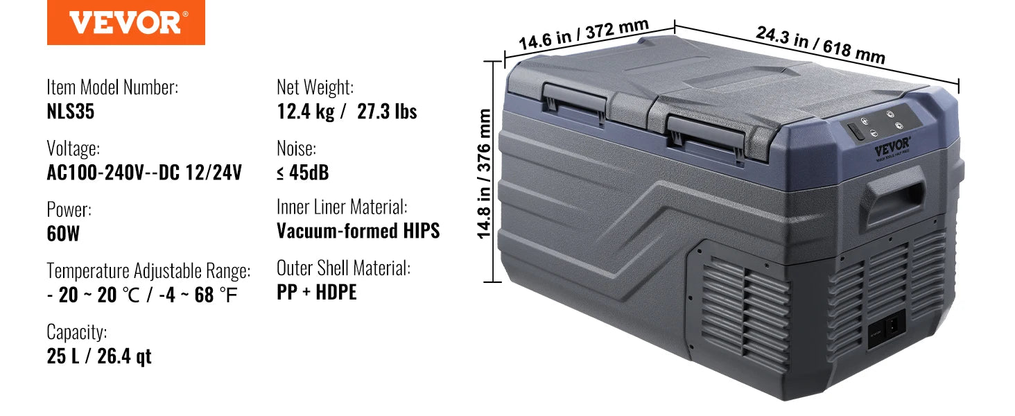 SucceBuy 8L to 75L Car Refrigerator Fridge Portable Icebox Single&Dual Zone w/Blue Tooth Temp Adjustable for Outdoor