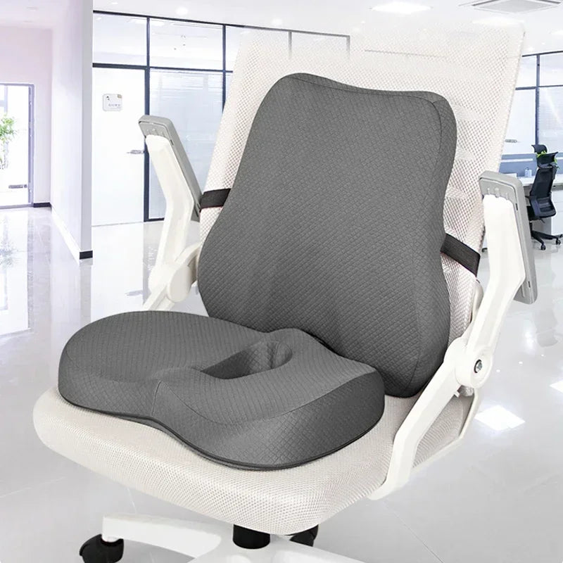 Orthopedic Memory Foam Seat Cushion Set Coccyx Support Cushion Office Chair Waist Back Lumbar Car Seat Hip Massage Pad